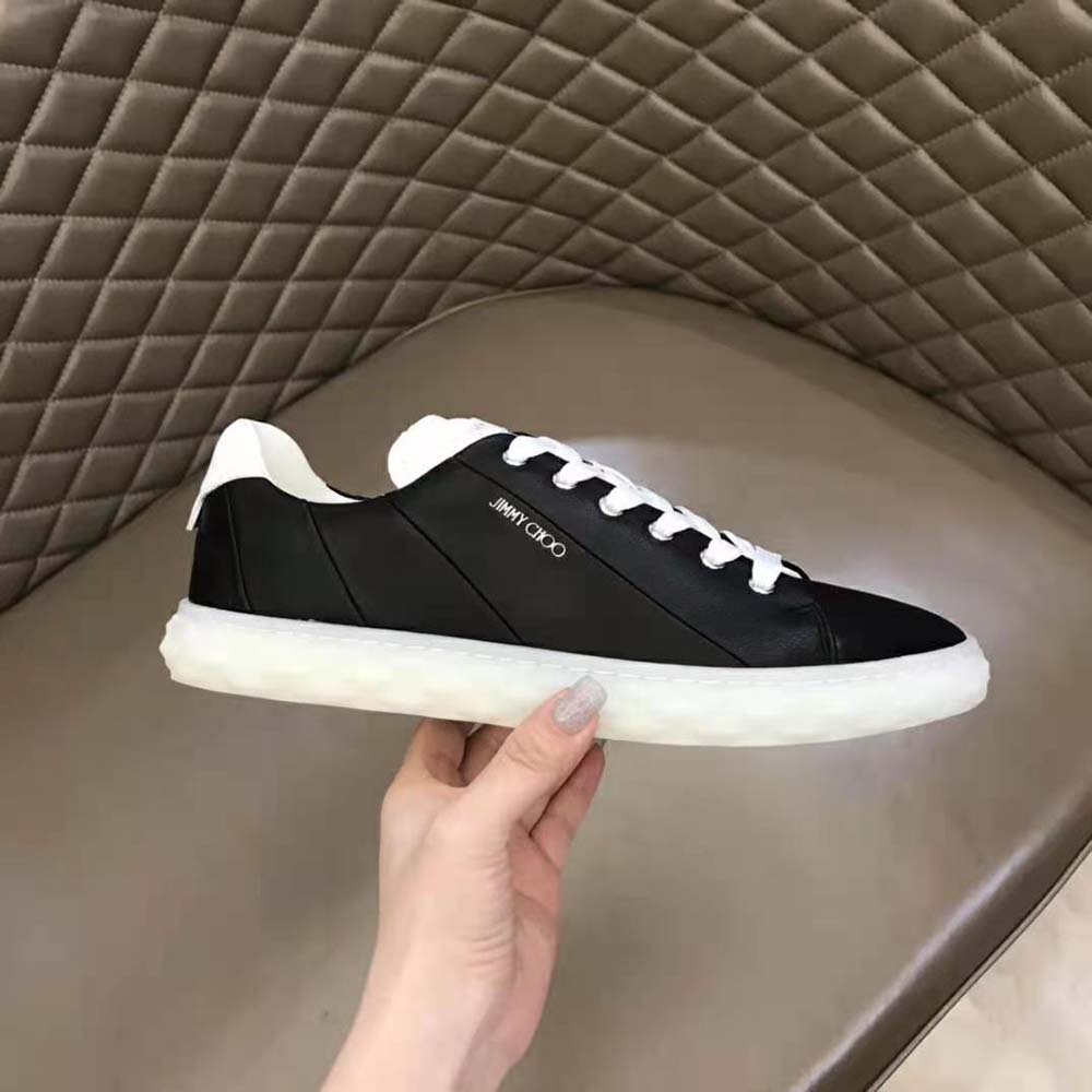 Jimmy Choo Women Diamond Light/f Black Nappa Leather Low-Top Trainers - image 8