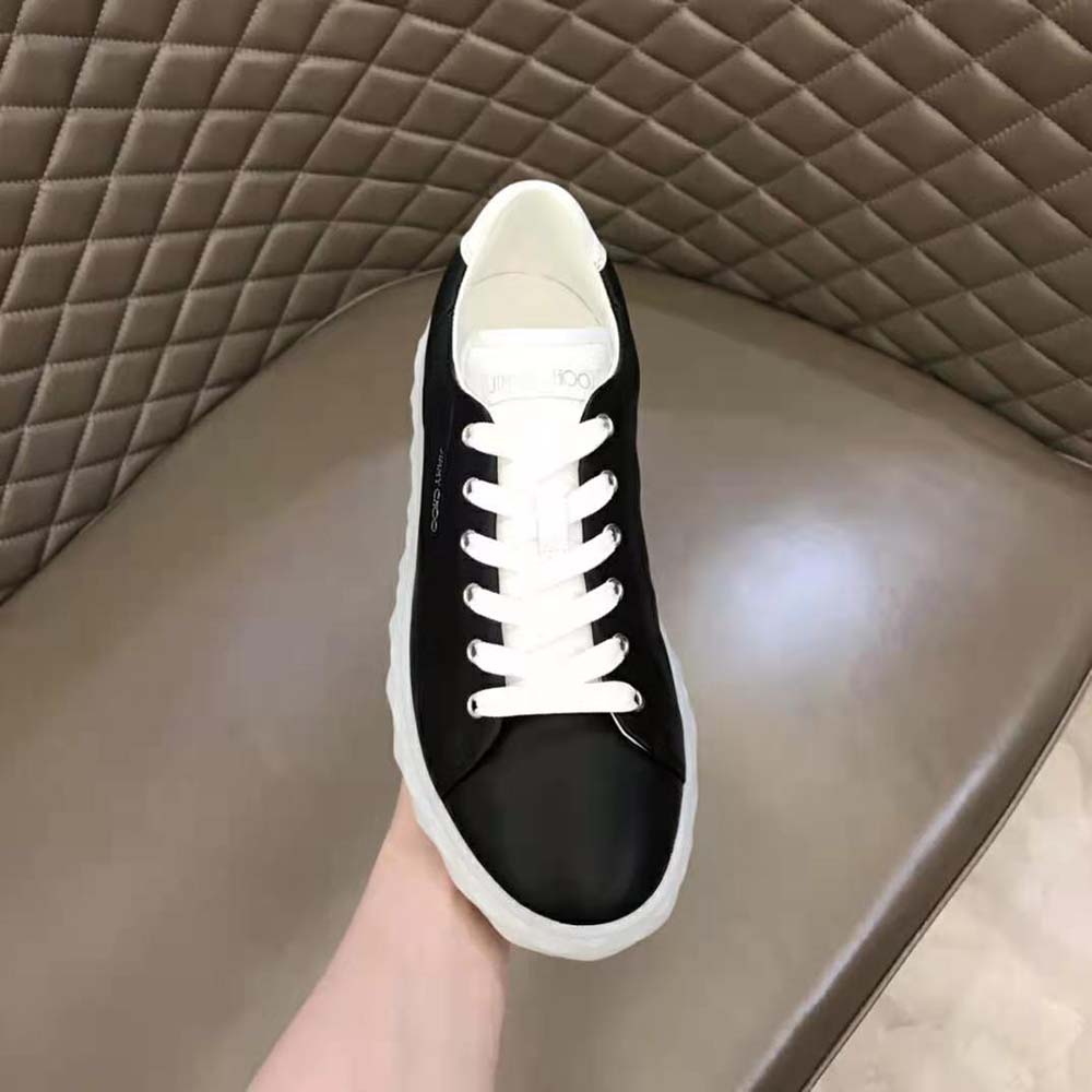 Jimmy Choo Women Diamond Light/f Black Nappa Leather Low-Top Trainers - image 7