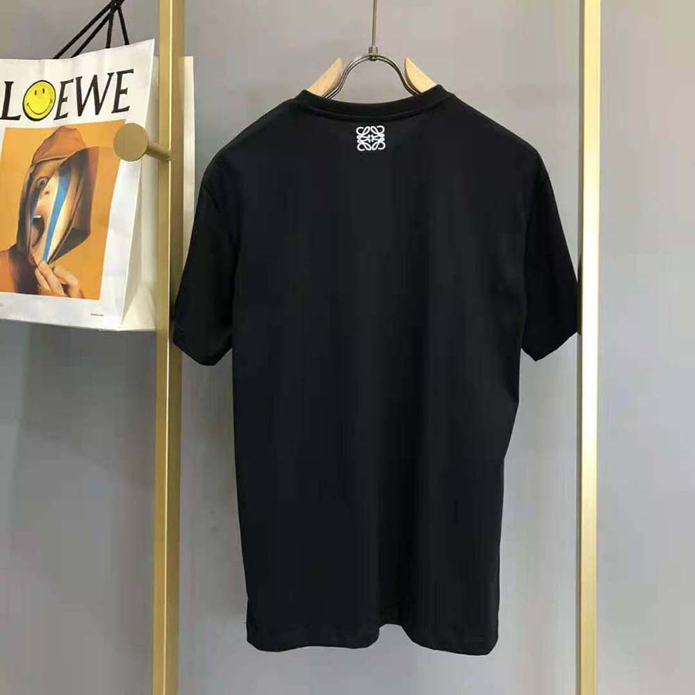 Side angle showing fit of Loewe Women Elephant Embroidered T-Shirt
