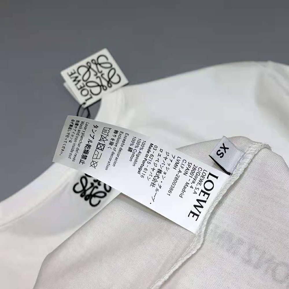 Loewe Women Elephant Embroidered T-Shirt in Cotton-White - image 10
