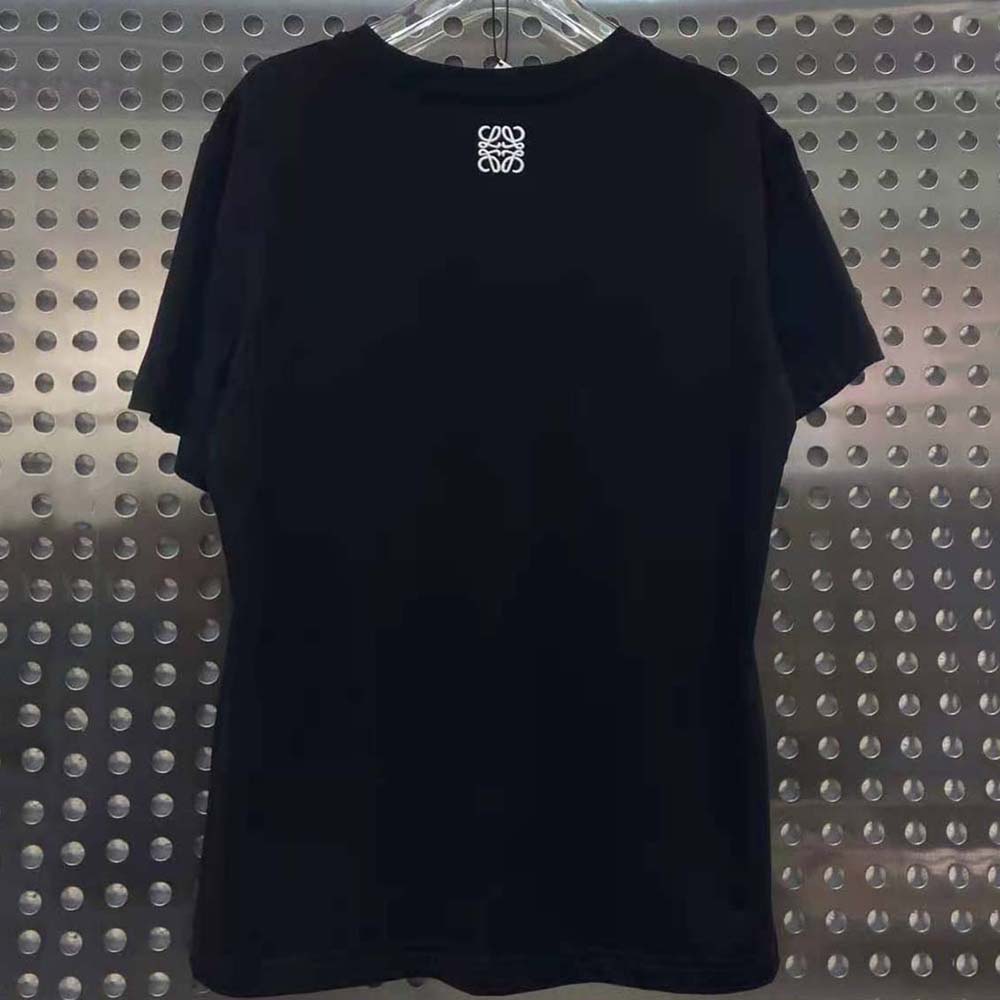 Side angle showing fit of Loewe Women Pansy LOEWE T-Shirt in Cotton