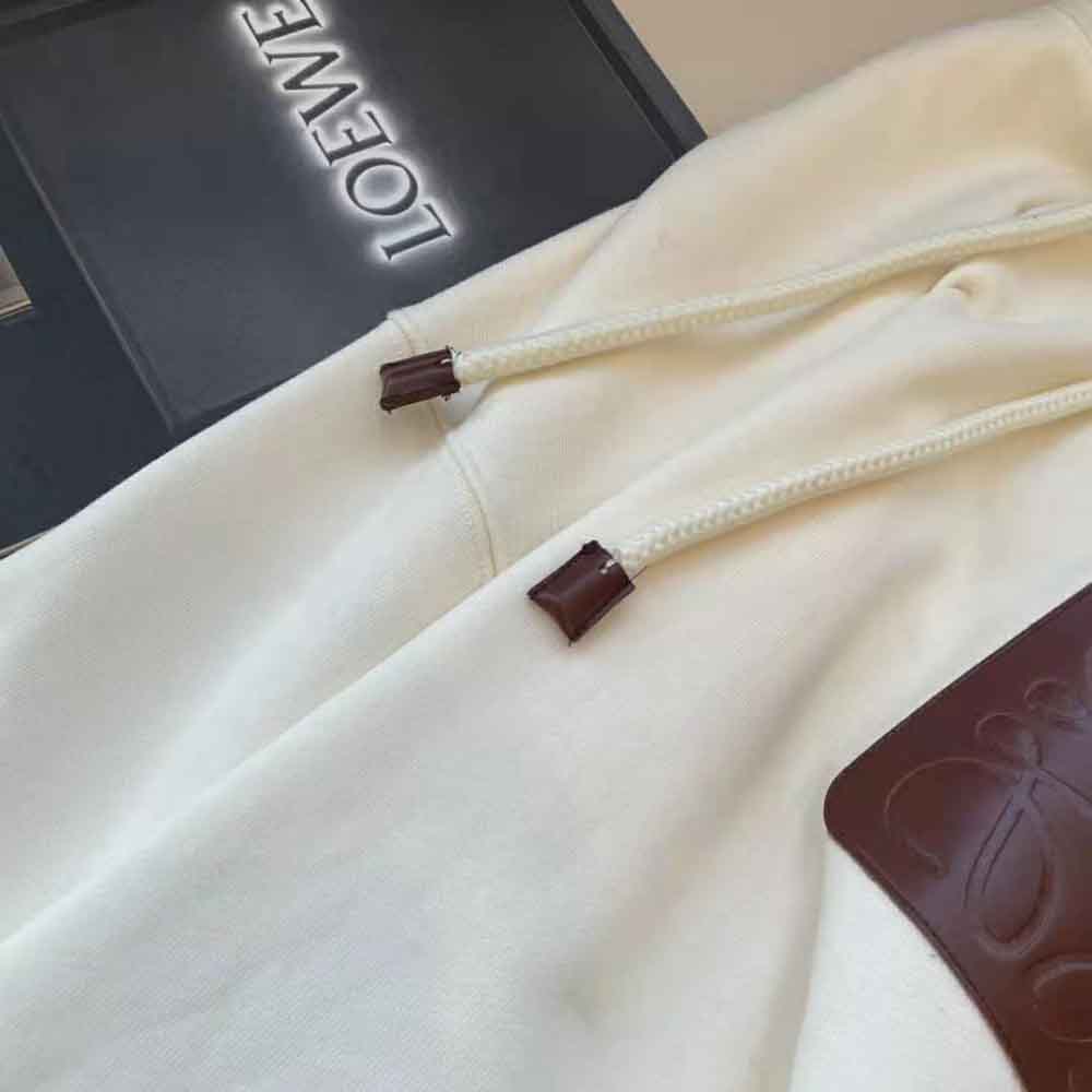 Loewe Women Anagram Patch Hoodie in Cotton-White - image 7
