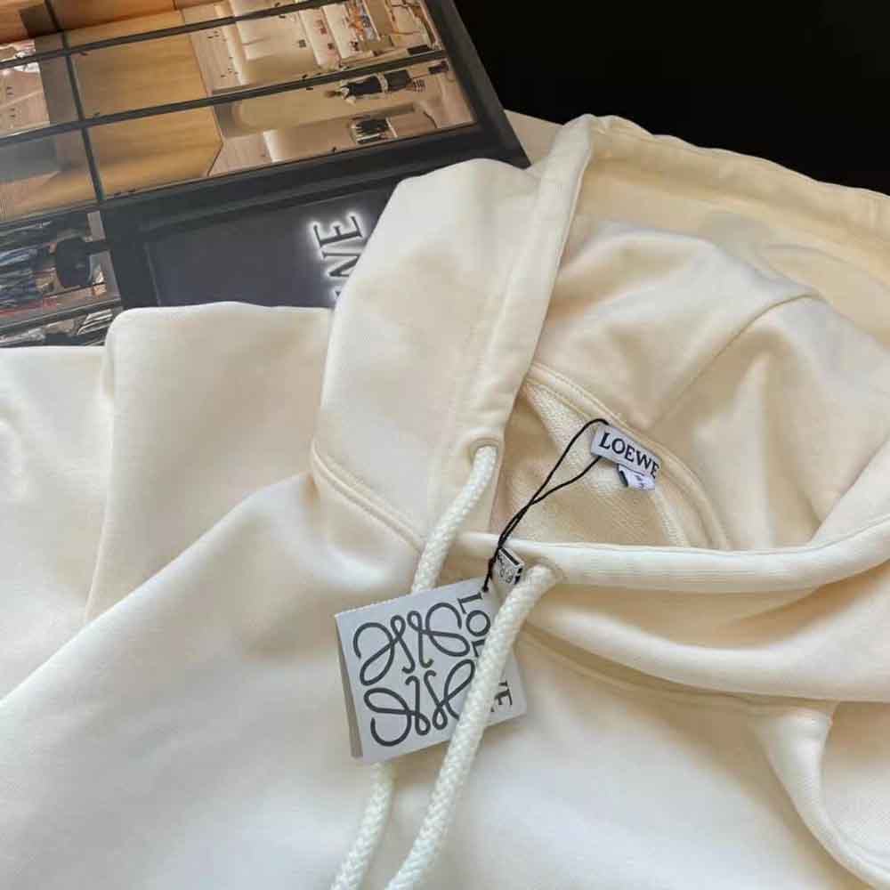 Loewe Women Anagram Patch Hoodie in Cotton-White - image 6