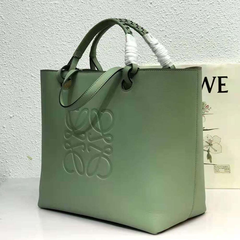 Loewe Women Anagram Tote in Classic Calfskin-Green - image 4
