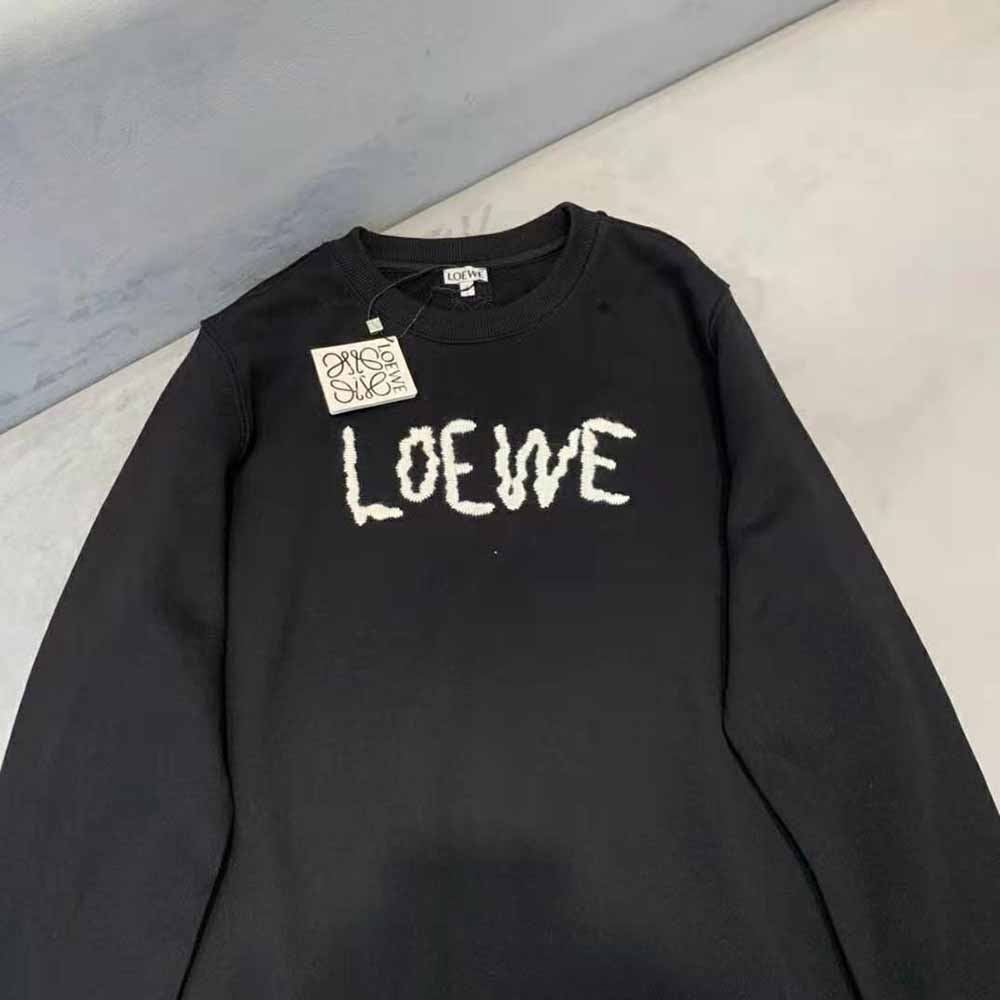 Loewe Women Embroidered Sweatshirt in Cotton-Black - image 4