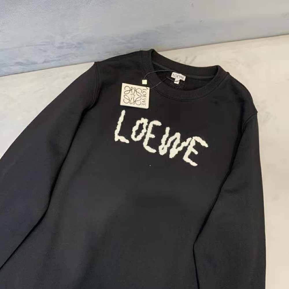 Loewe Women Embroidered Sweatshirt in Cotton-Black - image 5