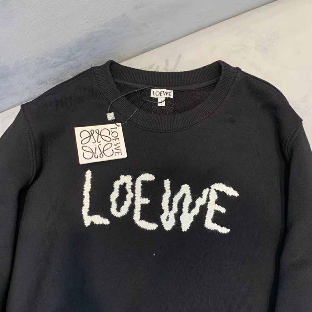Loewe Women Embroidered Sweatshirt in Cotton-Black - image 7