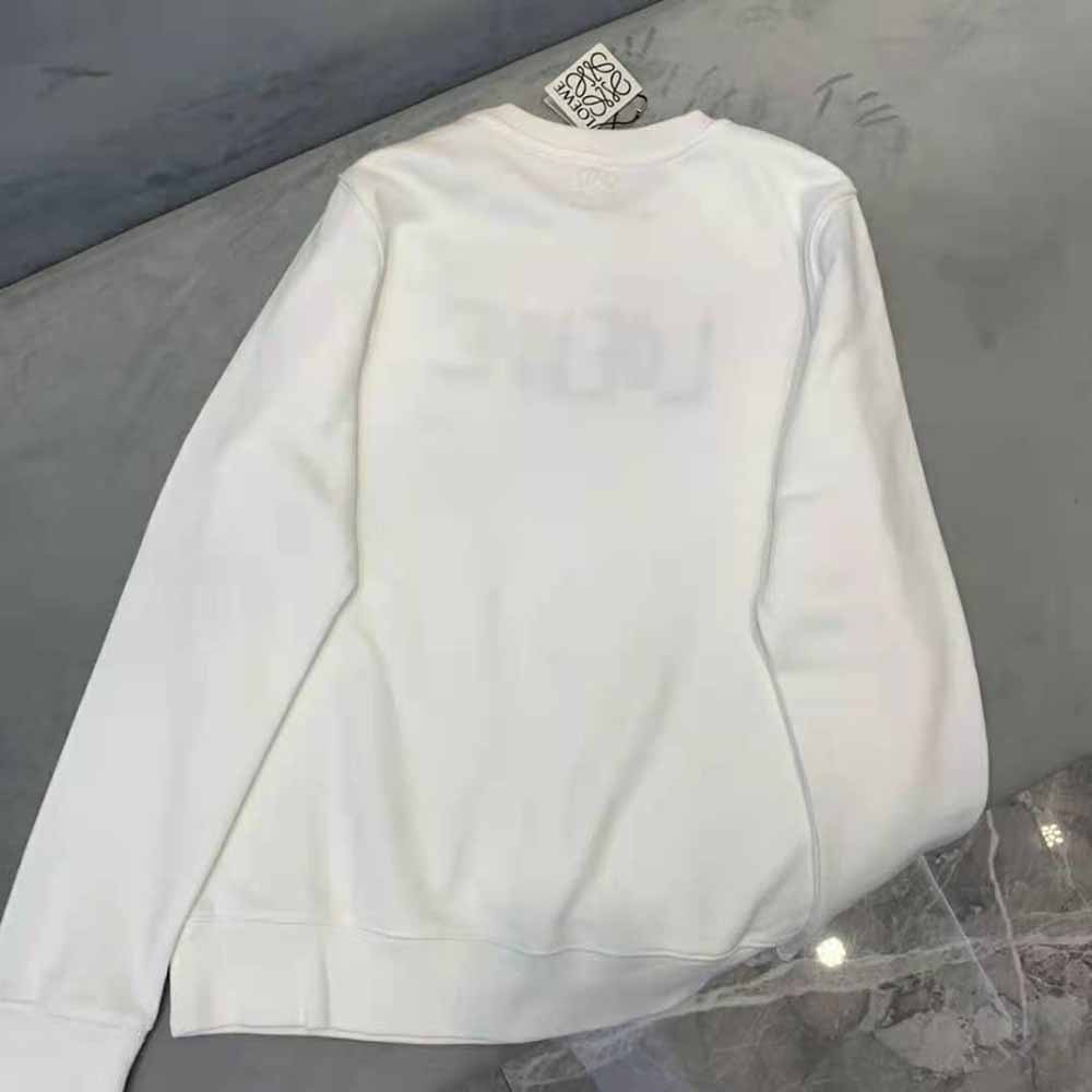 Loewe Women Embroidered Sweatshirt in Cotton-White - image 4