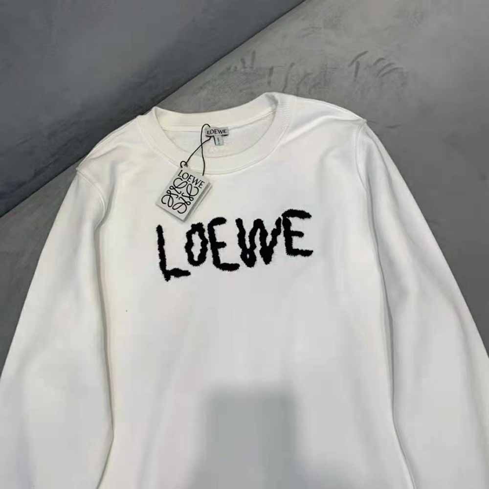 Loewe Women Embroidered Sweatshirt in Cotton-White - image 5