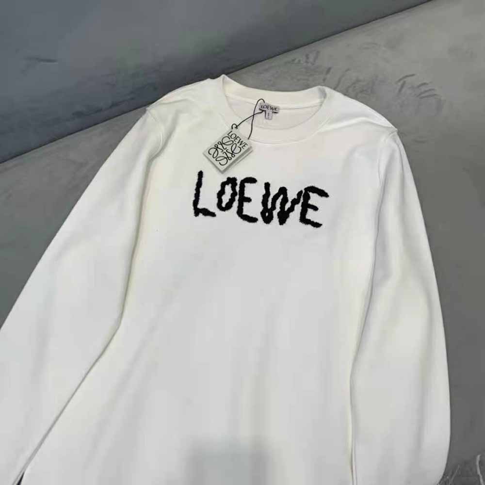 Side angle showing relaxed fit of Loewe Women Embroidered Sweatshirt