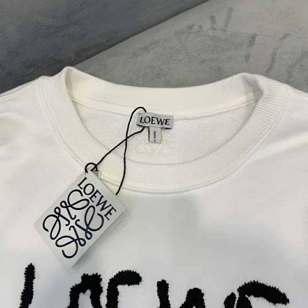 Loewe Women Embroidered Sweatshirt in Cotton-White - image 6