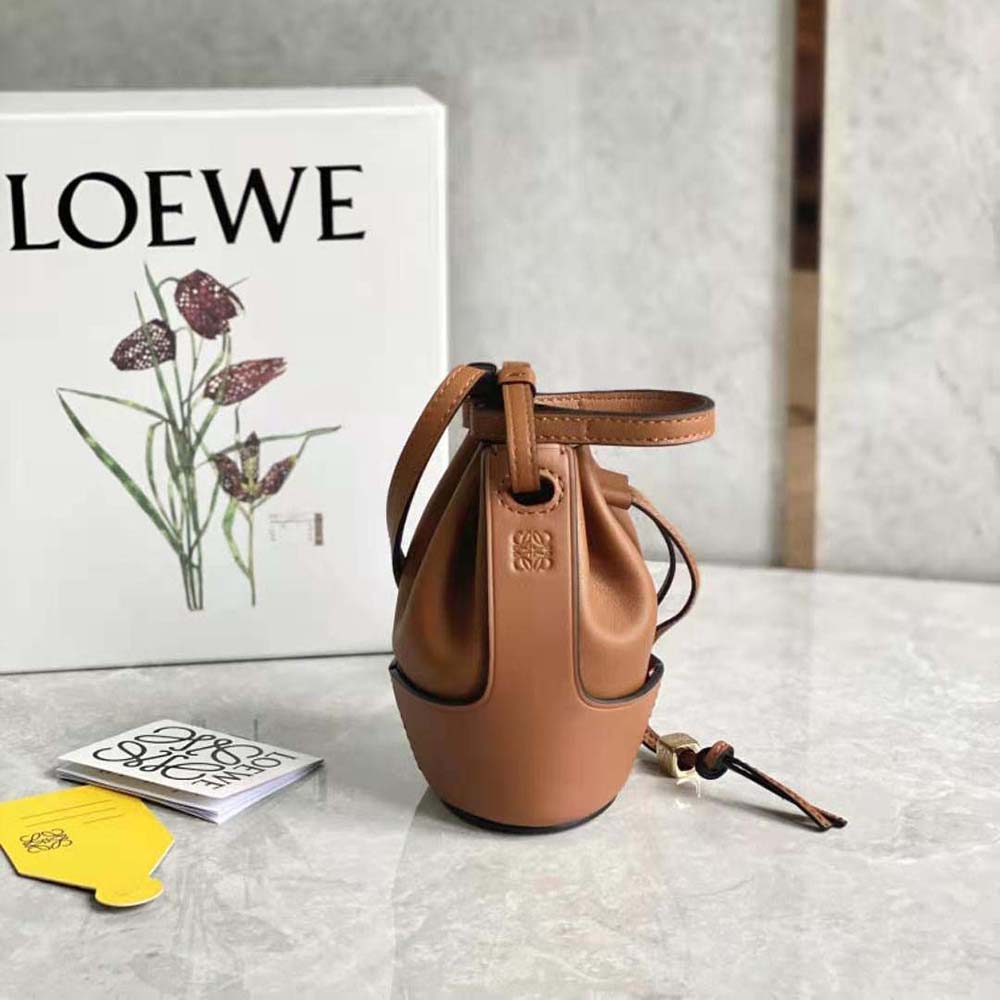 Loewe Women Nano Balloon Bag in Nappa and Calfskin-Brown - image 5