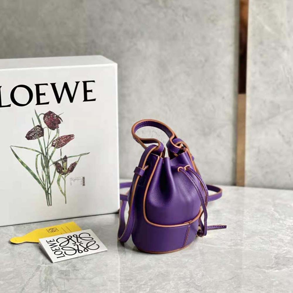 Loewe Women Nano Balloon Bag in Nappa and Calfskin-Purple - image 4