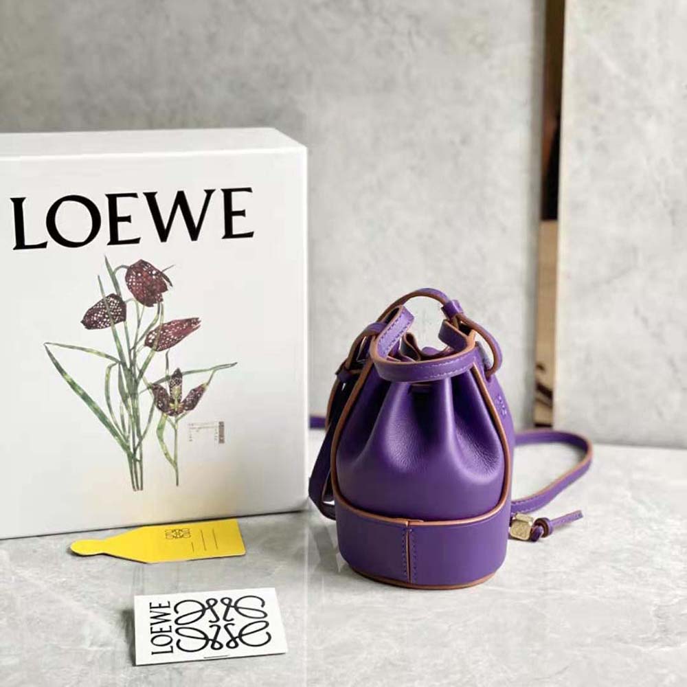 Side profile showing adjustable strap on Loewe Women Nano Balloon Bag