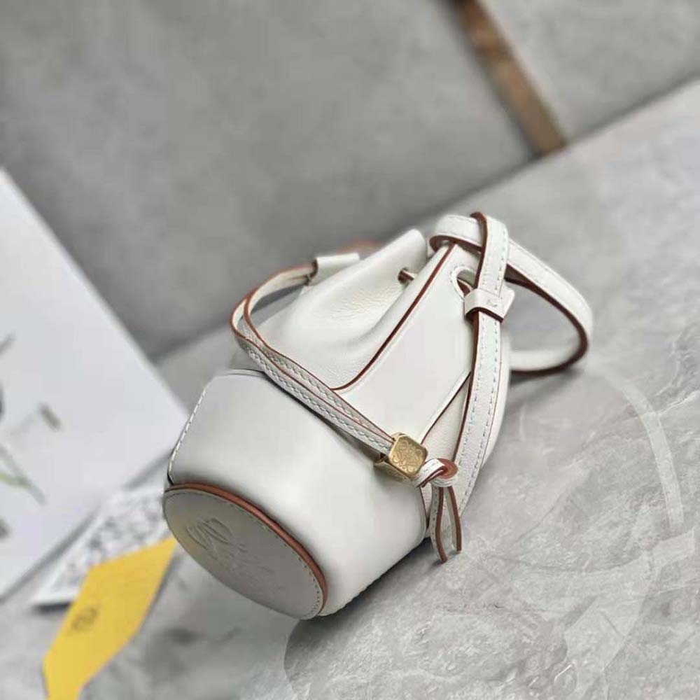 Loewe Women Nano Balloon Bag in Nappa and Calfskin-White - image 5