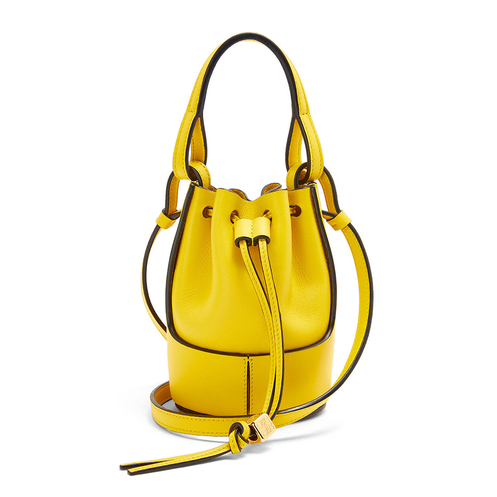 Loewe Women Nano Balloon Bag in Nappa and Calfskin-Yellow front view