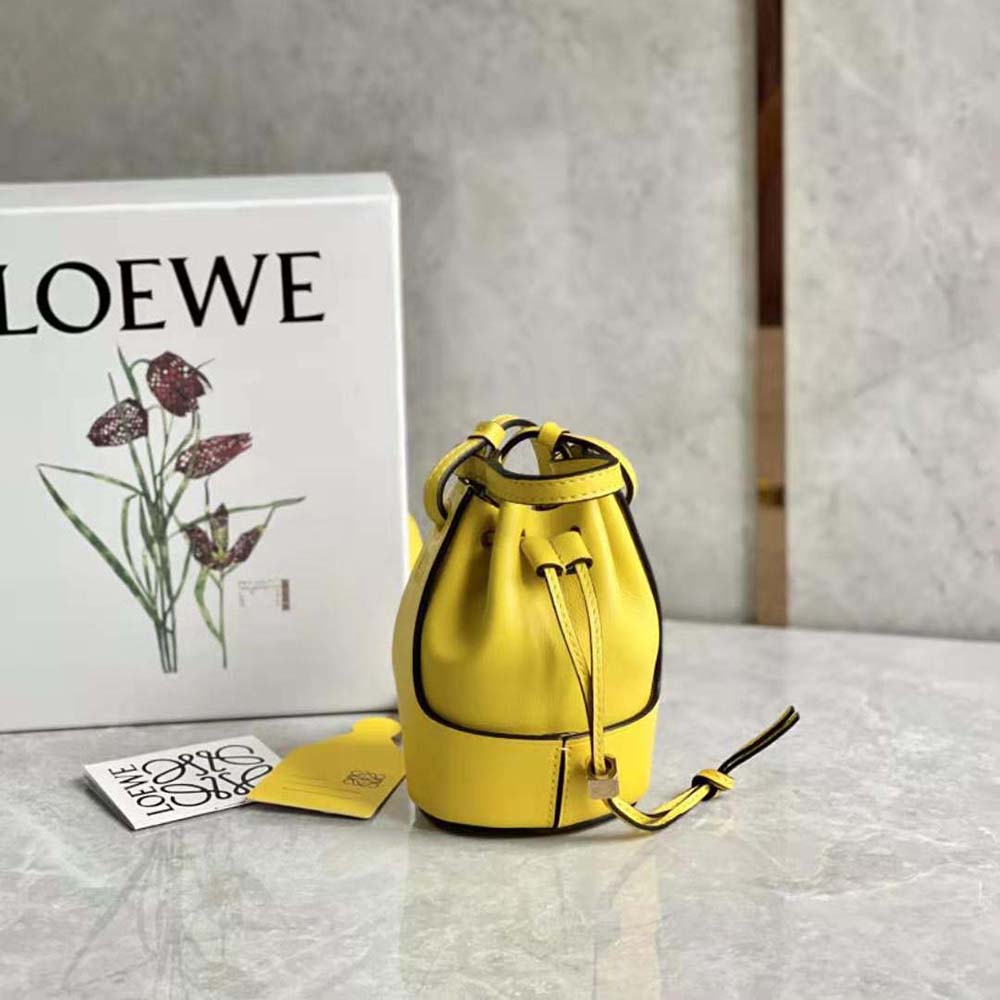Side angle showing the compact shape of Loewe Women Nano Balloon Bag