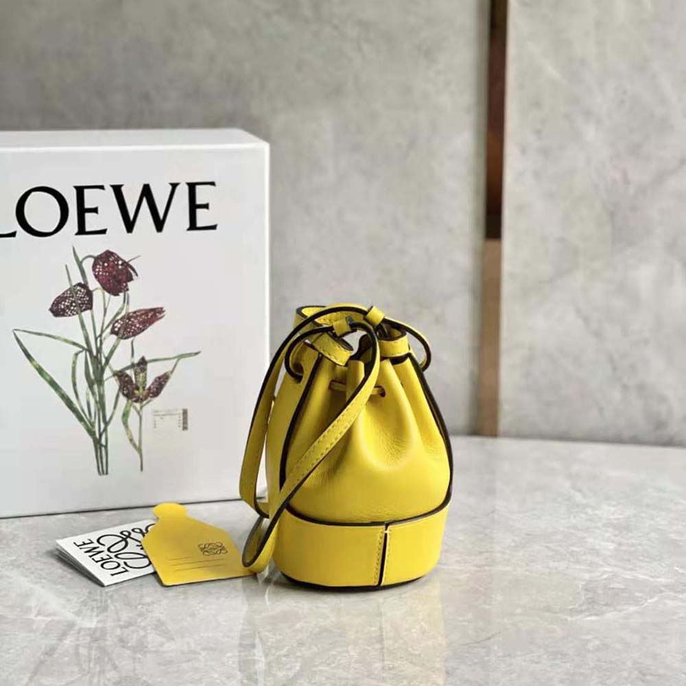 Loewe Women Nano Balloon Bag in Nappa and Calfskin-Yellow - image 4