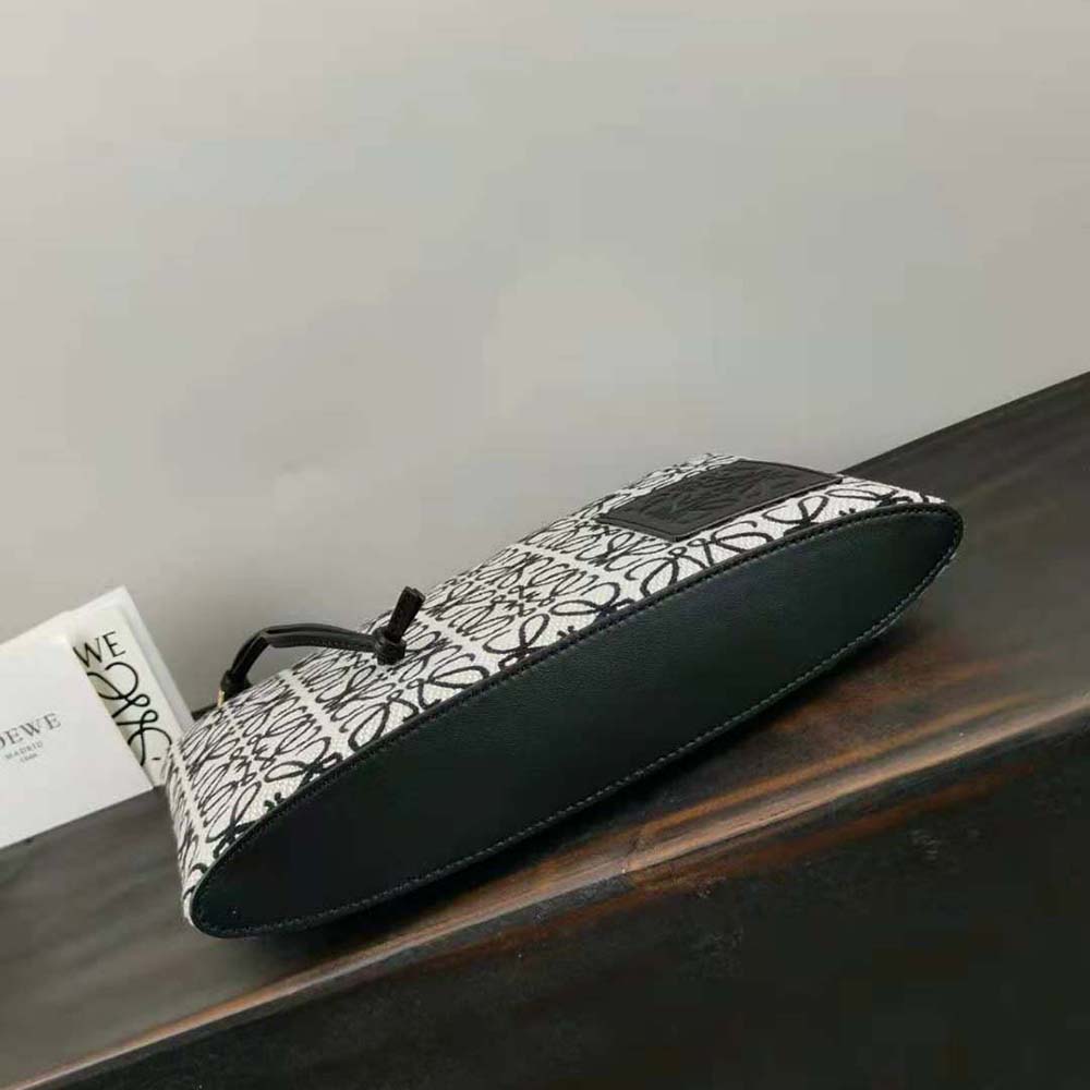 Loewe Women Oblong Anagram Pouch in Jacquard and Calfskin-Black - image 6