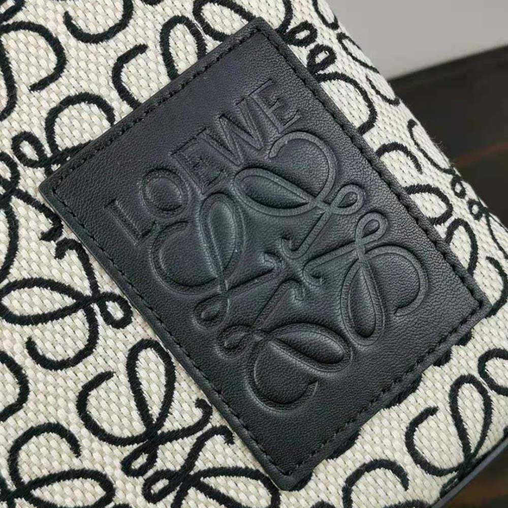 Loewe Women Oblong Anagram Pouch in Jacquard and Calfskin-Black - image 9