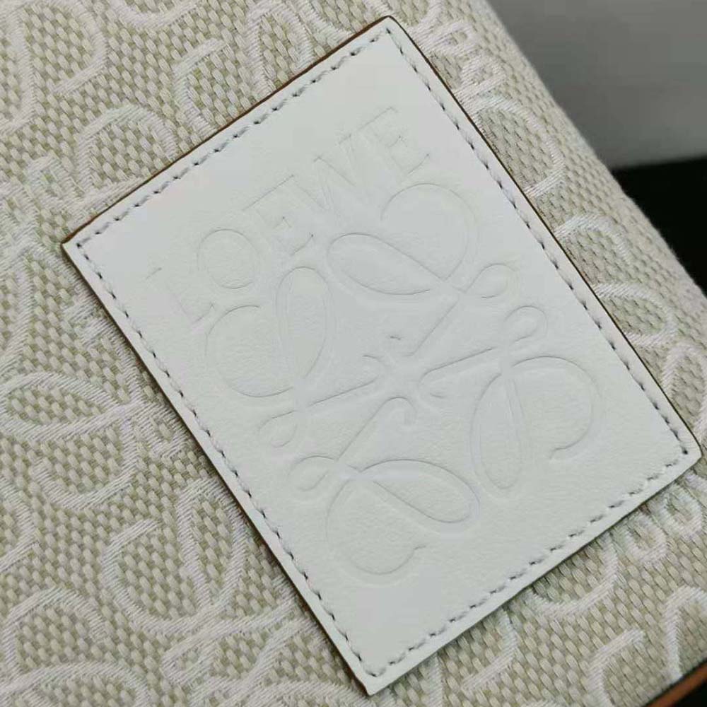 Loewe Women Oblong Anagram Pouch in Jacquard and Calfskin-White - image 9