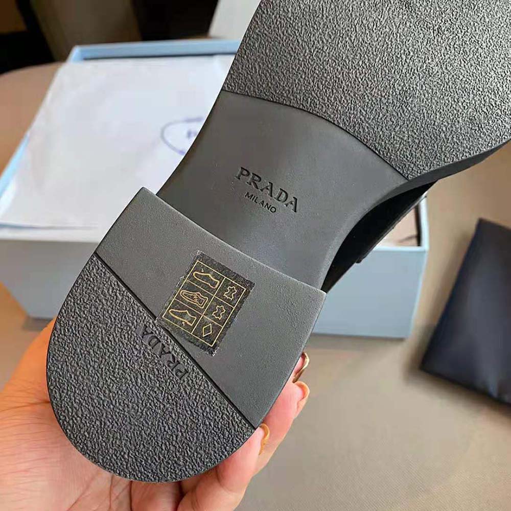 Prada Women Brushed Leather Loafers-Black - image 8