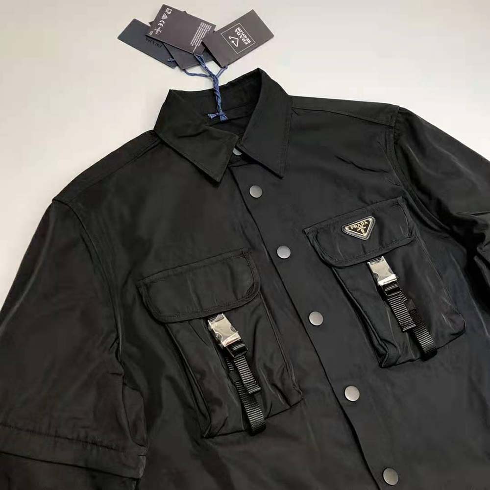 Prada Women Defined by an Oversized Fit and Large Patch Pocket with Strap Re-Nylon Shirt - image 4