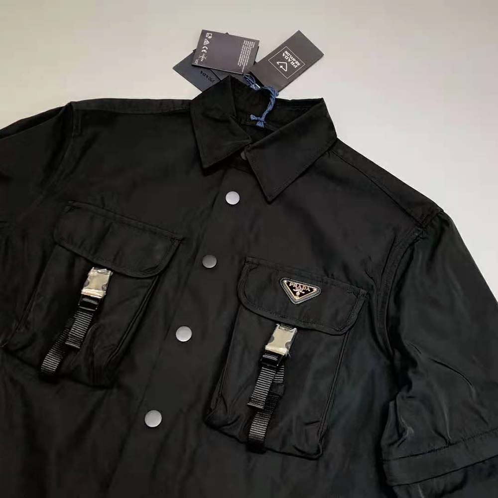 Prada Women Defined by an Oversized Fit and Large Patch Pocket with Strap Re-Nylon Shirt - image 5