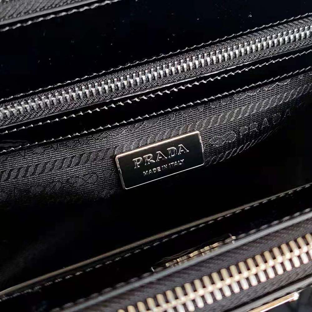 Prada Women Galleria Brushed Leather Small Bag-Black - image 10