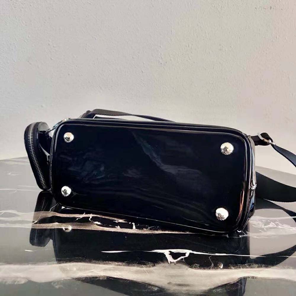 Prada Women Galleria Brushed Leather Small Bag-Black - image 4