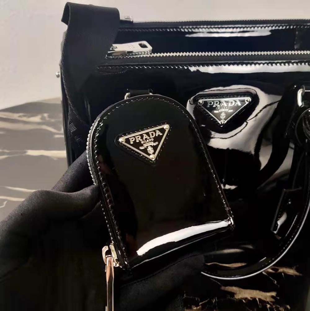 Prada Women Galleria Brushed Leather Small Bag-Black - image 9
