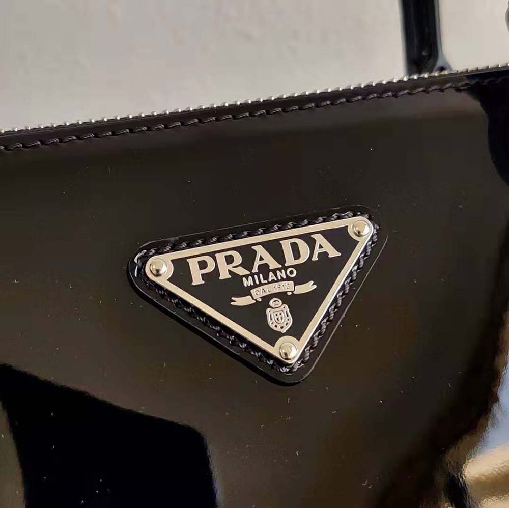 Prada Women Galleria Brushed Leather Small Bag-Black - image 8