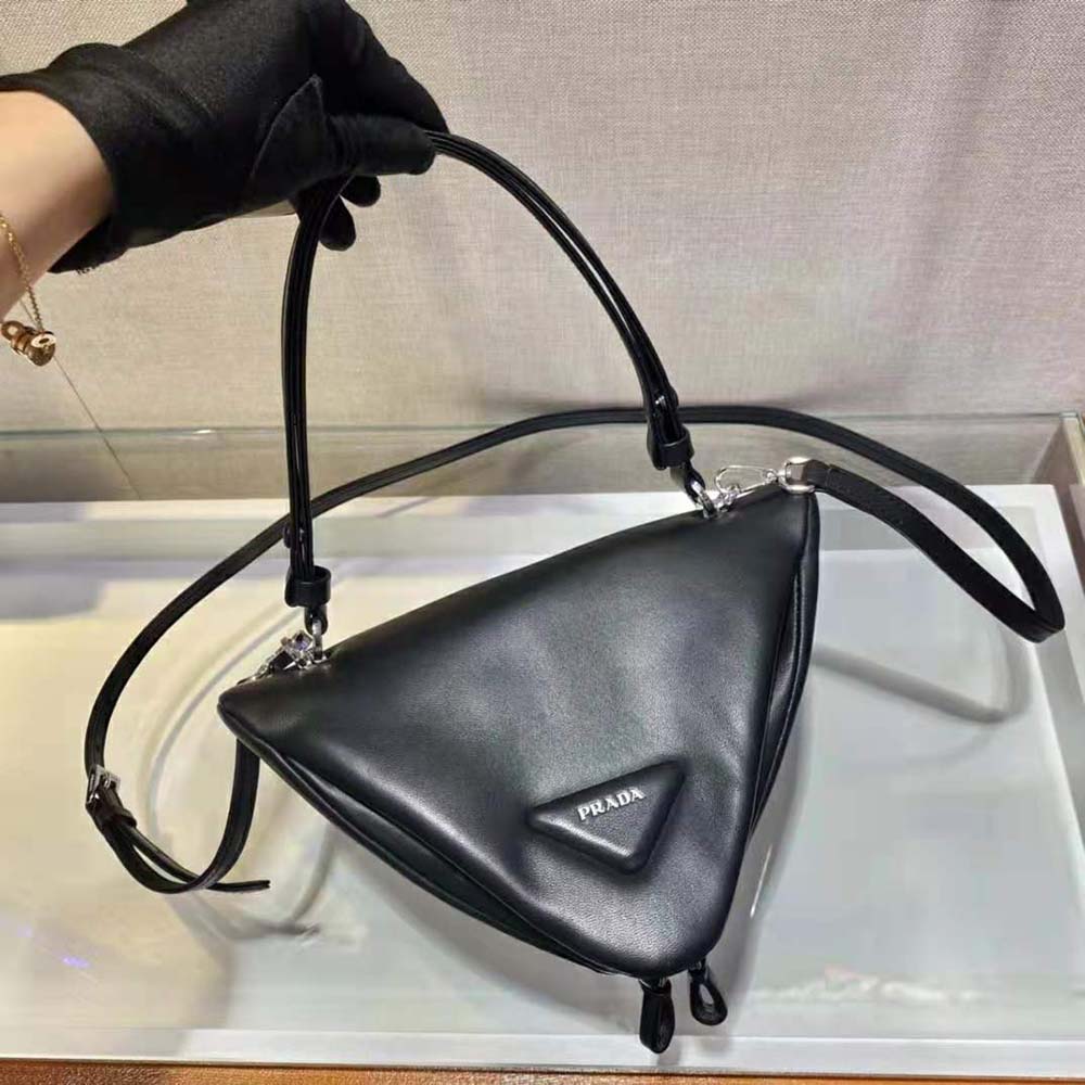 Prada Women Padded Nappa Leather Handbag-Black - image 5