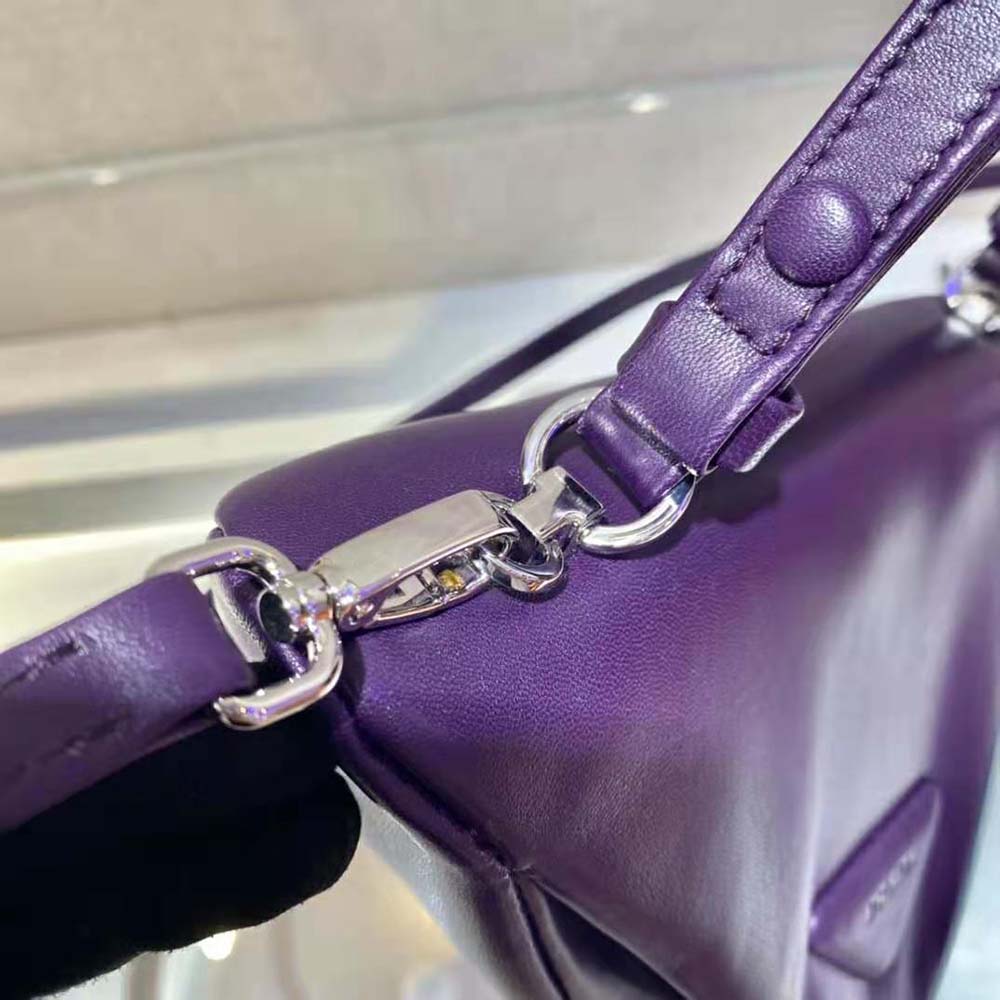 Prada Women Padded Nappa Leather Handbag-Purple - image 8