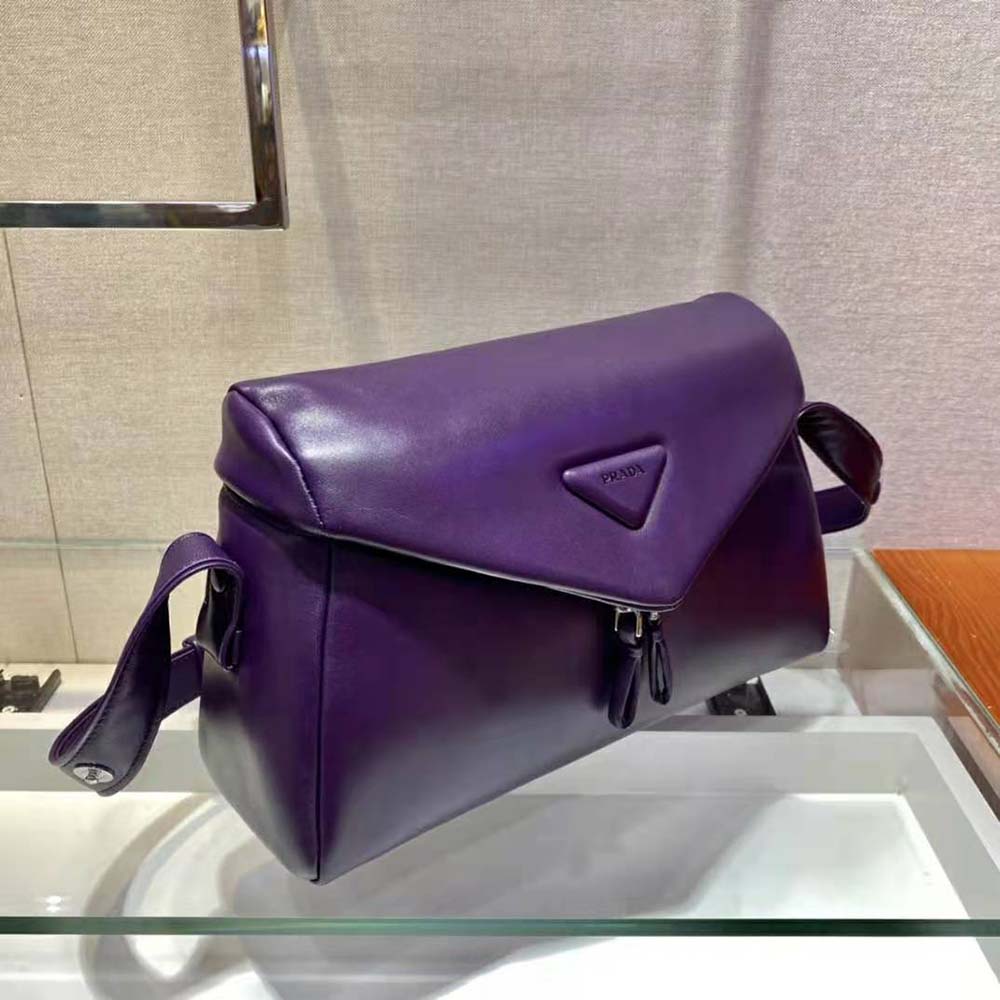 Prada Women Padded Nappa Leather Prada Signaux Bag-Purple - image 5