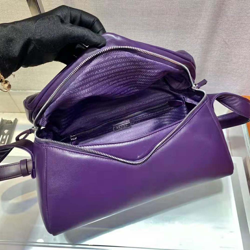 Prada Women Padded Nappa Leather Prada Signaux Bag-Purple - image 8