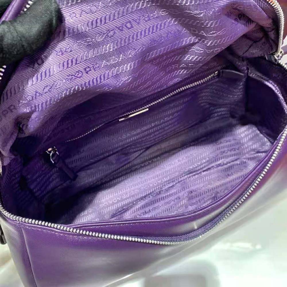 Prada Women Padded Nappa Leather Prada Signaux Bag-Purple - image 9