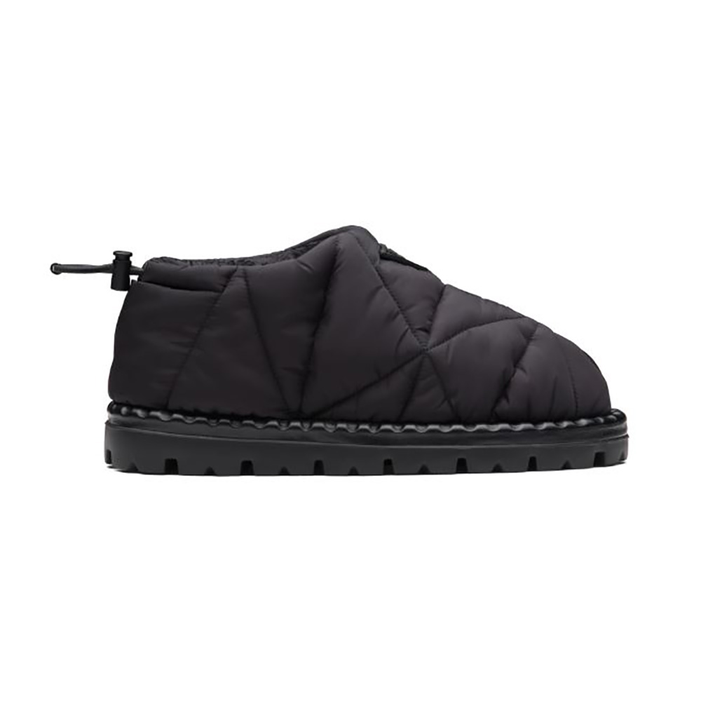 Side profile of Prada Women Padded Nylon Slip-on Shoes-Black
