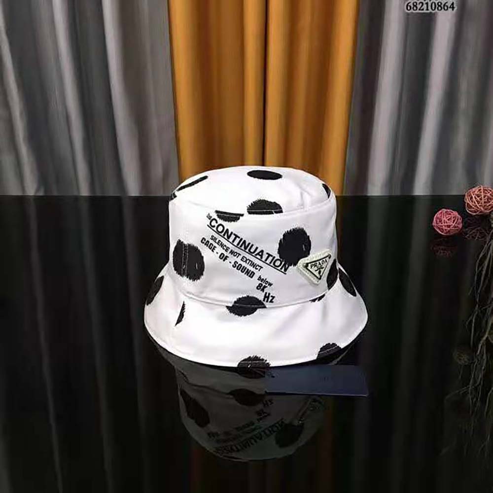 Prada Women Printed Re-Nylon Bucket Hat-White - image 4