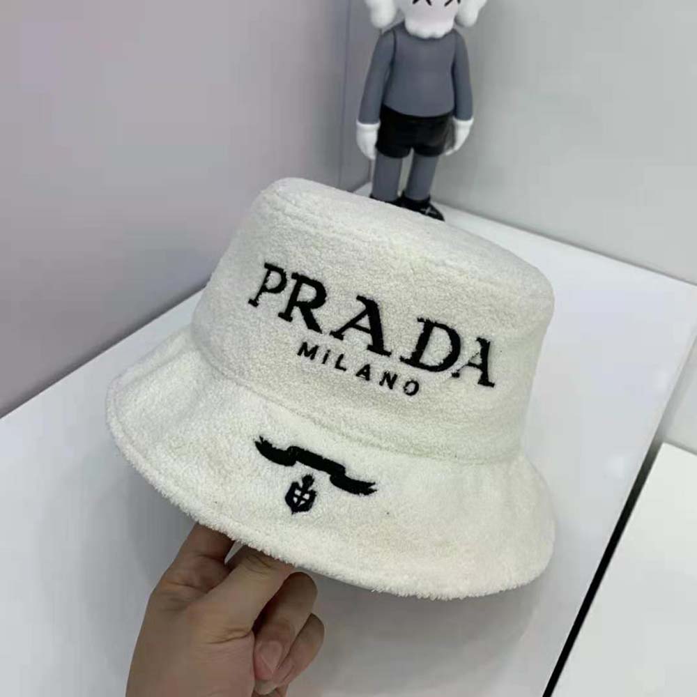 Prada Women Terrycloth Bucket Hat-White - image 6