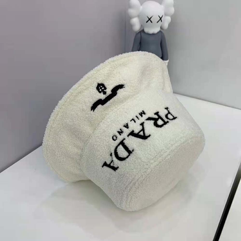Prada Women Terrycloth Bucket Hat-White - image 8