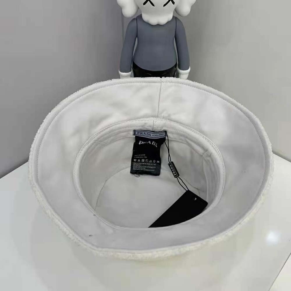 Prada Women Terrycloth Bucket Hat-White - image 9