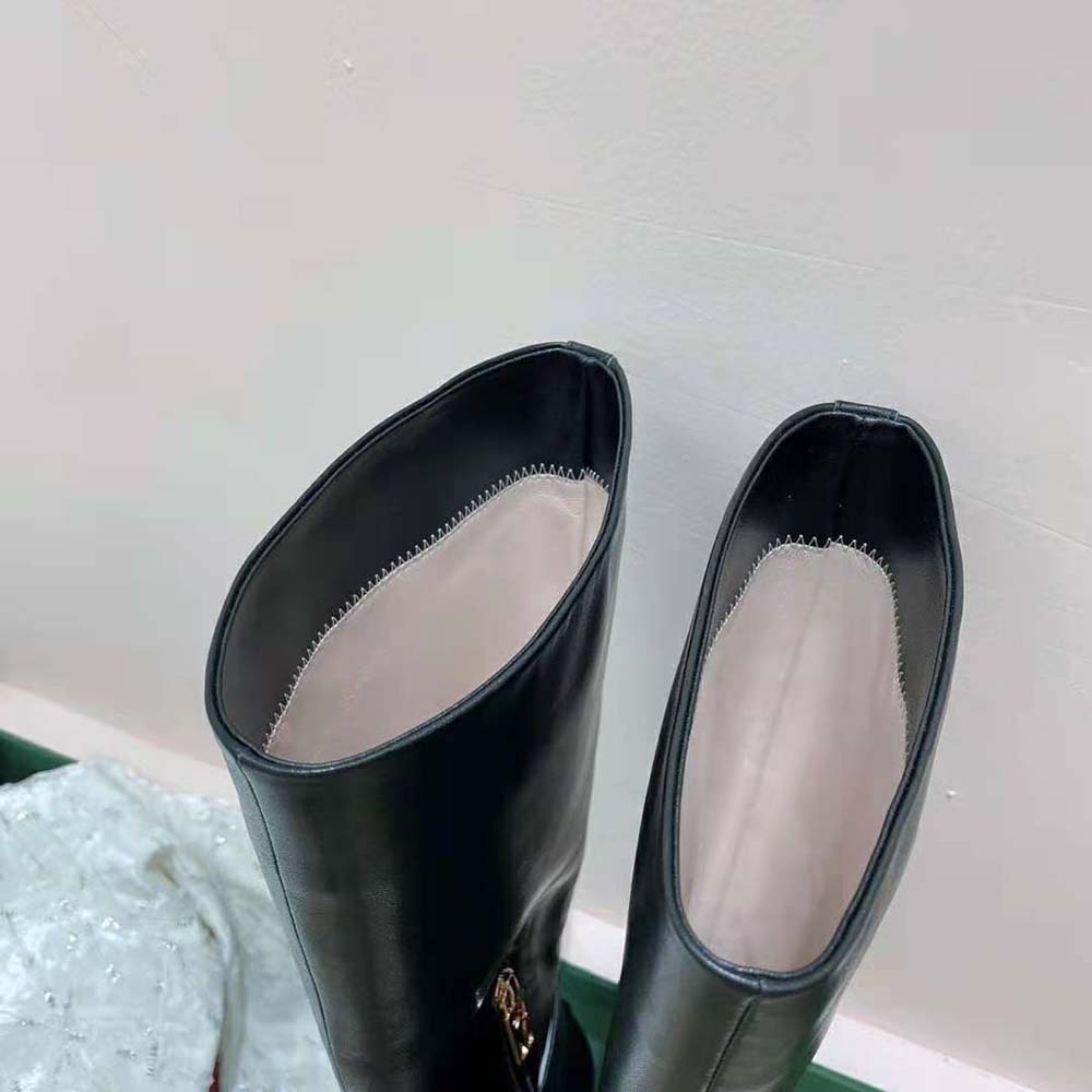 Roger Vivier Women Pointy Strass Buckle Boots in Leather - image 9