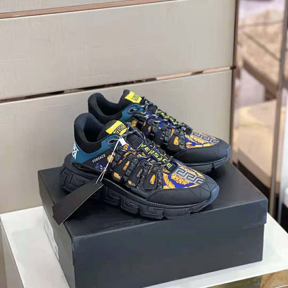 Top view showing lace-up closure on Versace Men Trigreca Sneakers