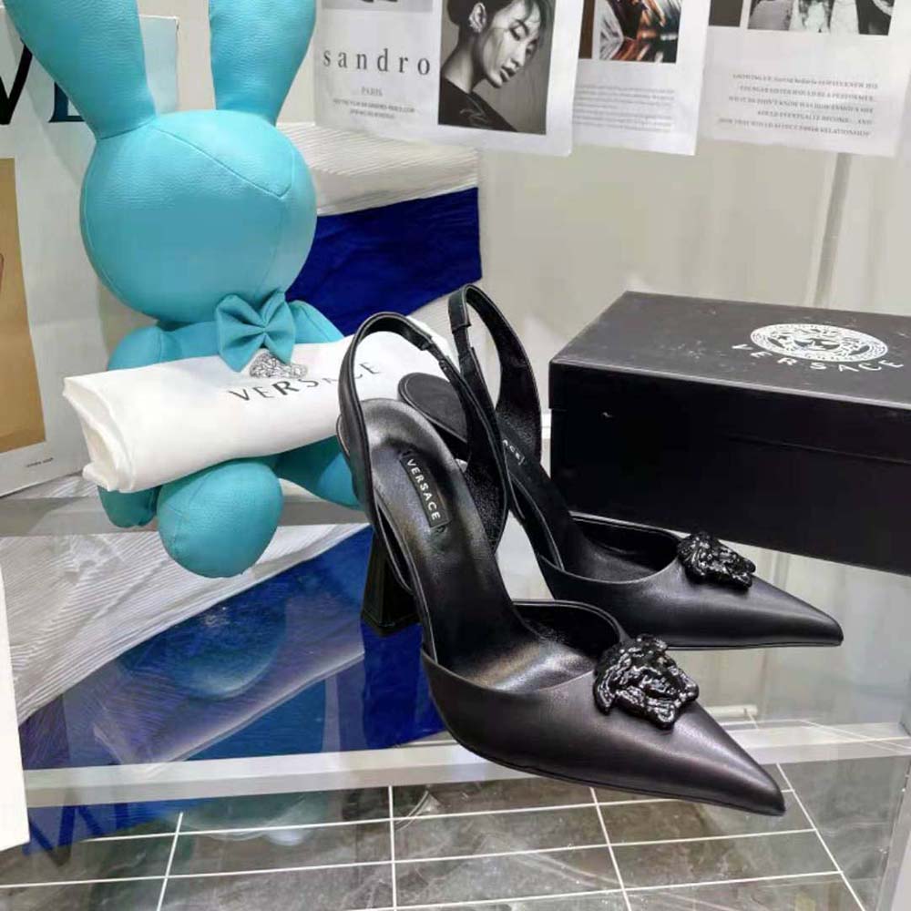 Versace Women LA Medusa Sling-Black Pumps in 10.5cm Heel Hight - image 5