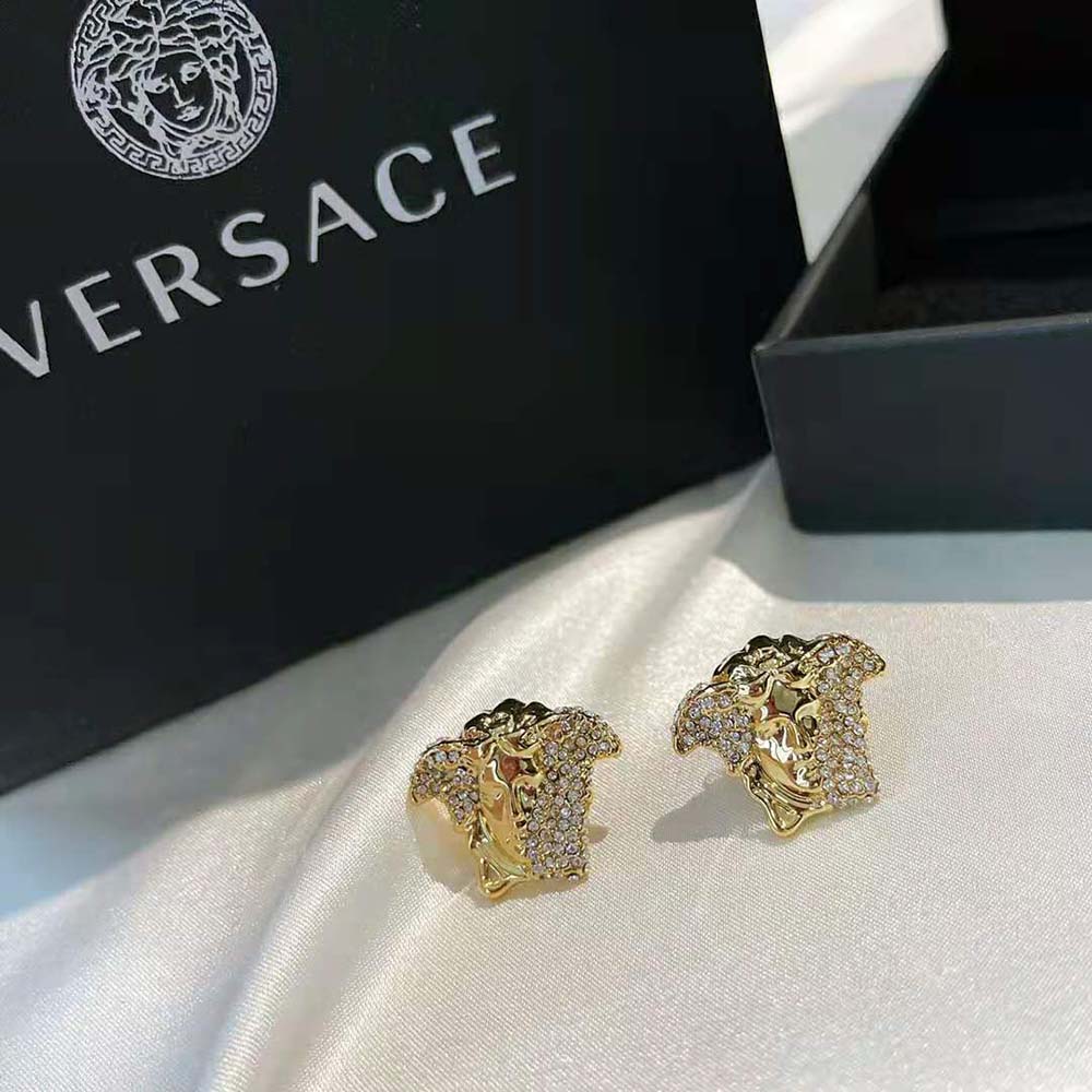 Versace Women Palazzo Dia Crystal Earrings-Gold - image 8