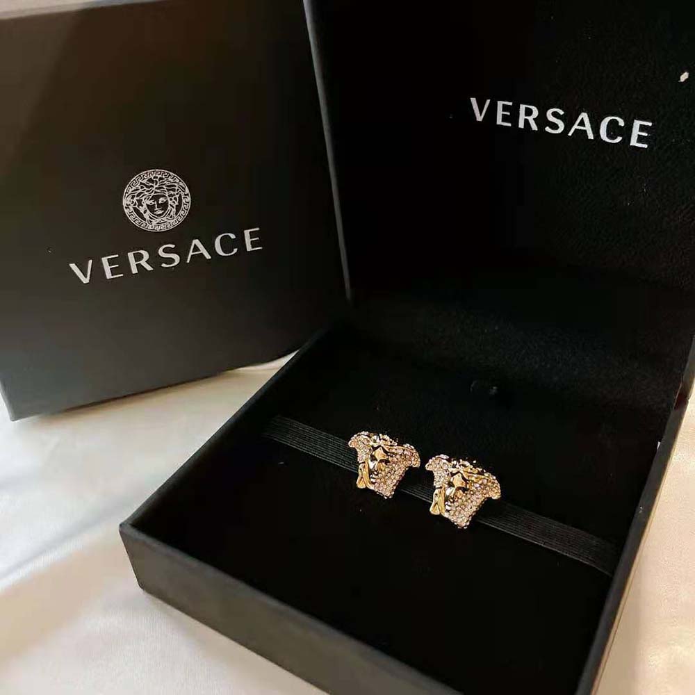 Versace Women Palazzo Dia Crystal Earrings-Gold - image 6