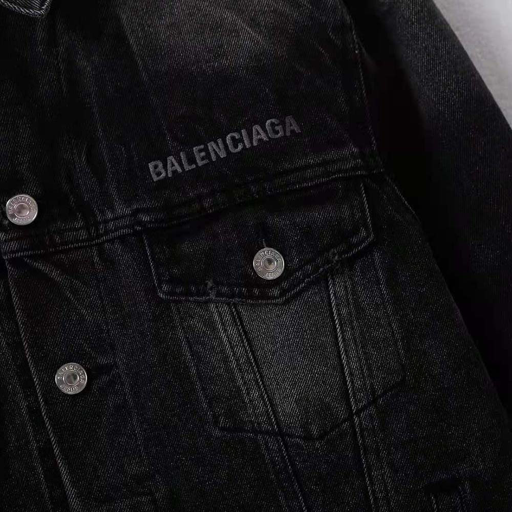 Balenciaga Women Drip Peace Large Fit Jacket in Black/White - image 6