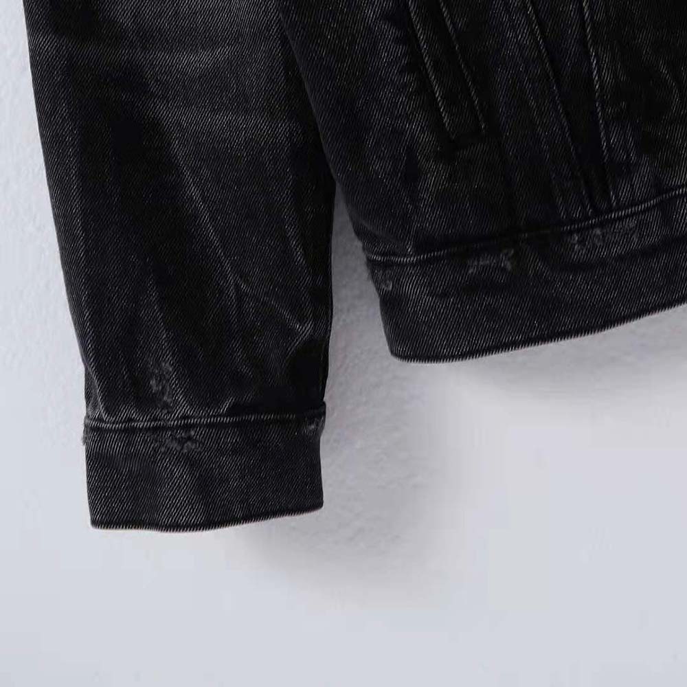 Balenciaga Women Drip Peace Large Fit Jacket in Black/White - image 8