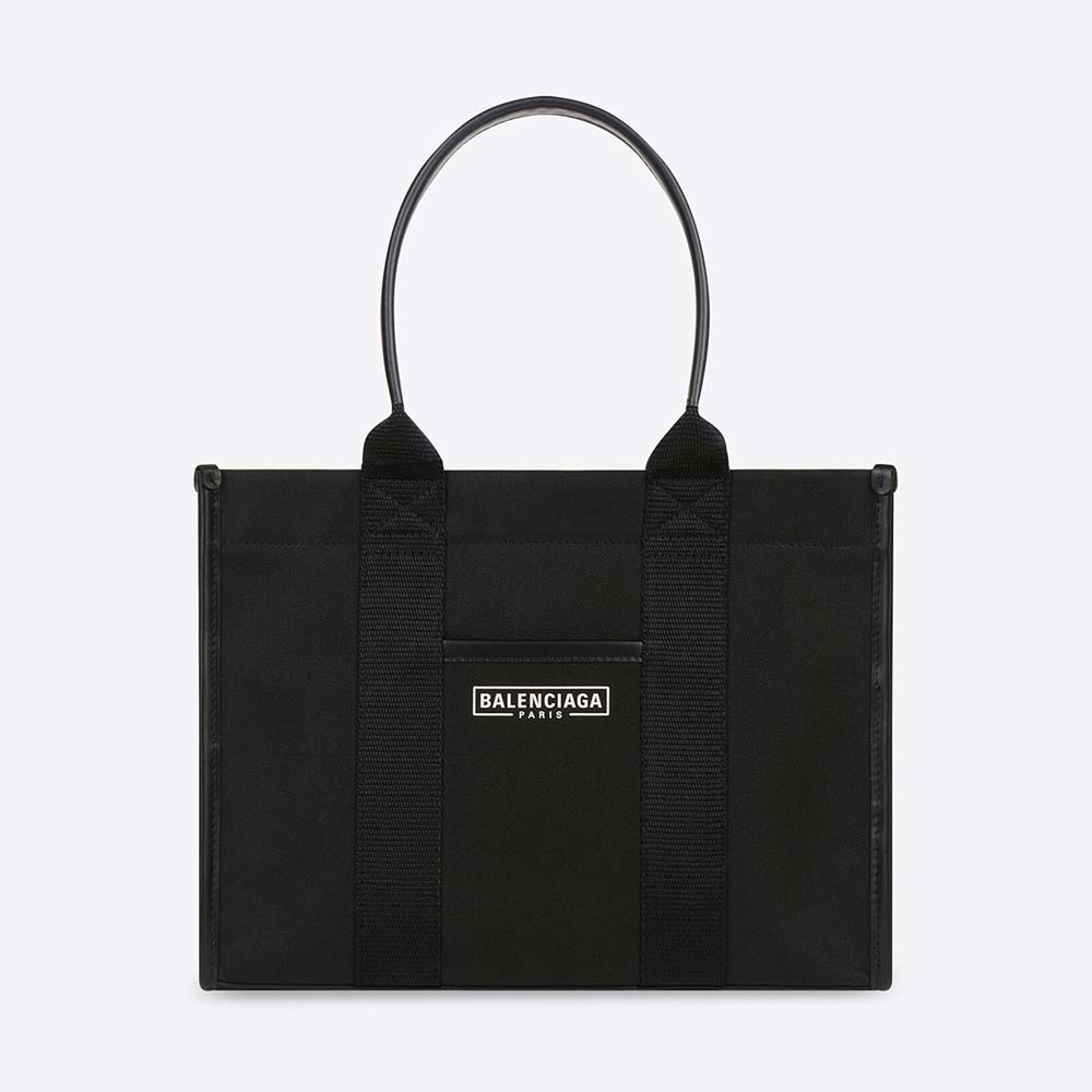 Front view of Balenciaga Women Hardware Small Tote Bag With Strap-Black